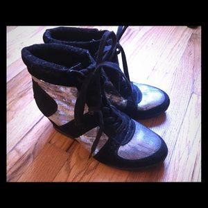 Sparkly sneaker booties